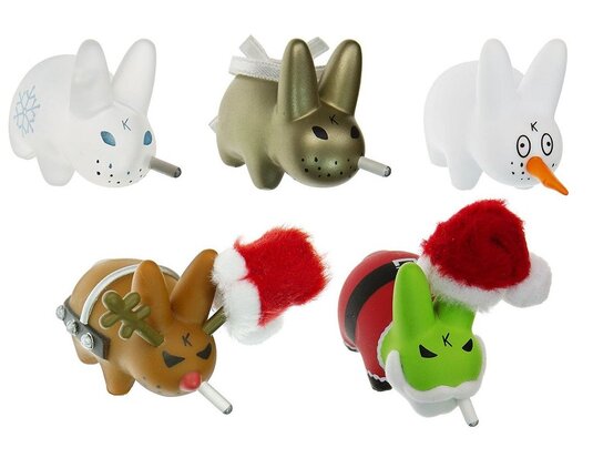 Kidrobot Vinyl Figure - Various Designer Toys Xmas Wonderland Smorkin' Labbit Super Fun Pack