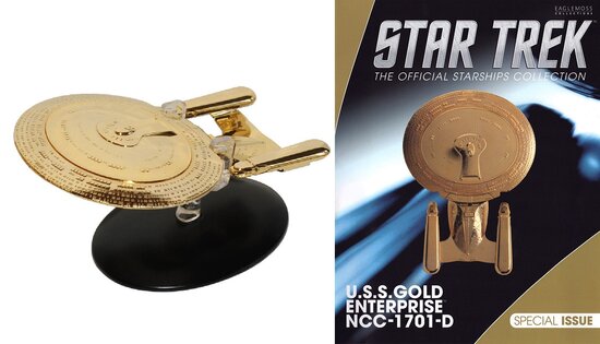 Eaglemoss Model - Star Trek The Official Starships Collection Gold-Plated SP20 USS Enterprise NCC-1701-D