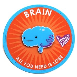 I Heart Guts lapel pin - Brain