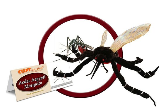 Giant Microbes Original - Wetenschap biologie pluche gelekoortsmug (Aedes Aegypti Mosquito)