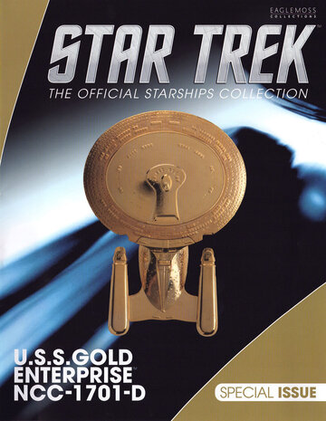 Eaglemoss Model - Star Trek The Official Starships Collection Gold-Plated SP20 USS Enterprise NCC-1701-D Magazine