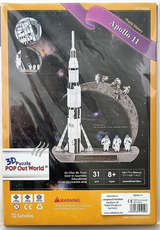 Scholas 3D Puzzle - Technology Aerospace 374902 Apollo 11 Rocket