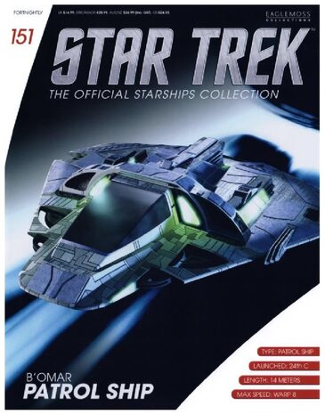 Eaglemoss model - Star Trek The Official Starships Collection 151 B'omar Patrol Ship