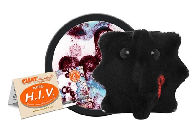 Giant Microbes plush version of HIV (Human Immunodeficiency Virus)